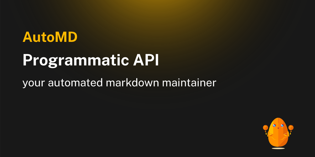 Programmatic API - AutoMD